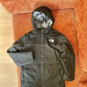 The North Face black/grey boys Hooded Jacket sz M 10/12